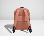 Padded shoulder straps and trolley sleeve on the back of a Clay Pink Everywhere Zip Backpack